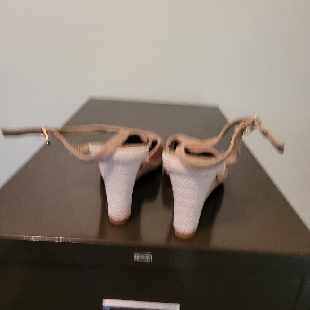 espadril shoes women's size 12 two pairs tan and cream
